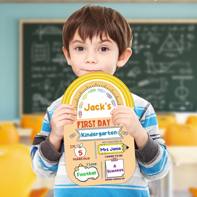 Hoblynth First and Last Day of School Chalkboard Sign Double Sided Back to School Board Signs for Kids Girls Boys Reusable 1st Day of Kindergarten Preschool Photo Props Sign - Image 1